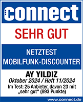 connect: sehr gut - Netztest Mobilfunk-Discounter Oktober 2024